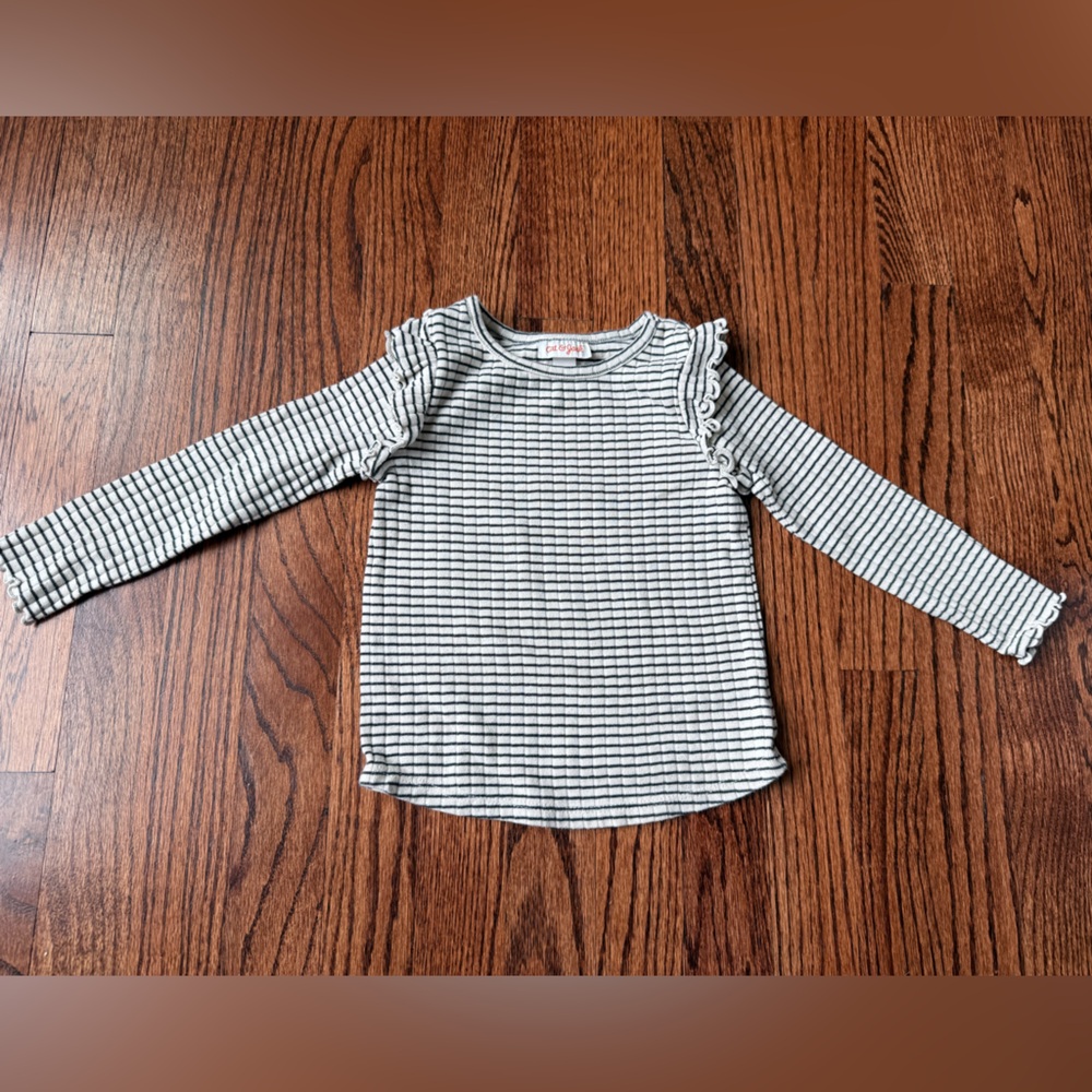 Cat & Jack Toddler Girl Long Sleeve Black & White Tee - Size 3t